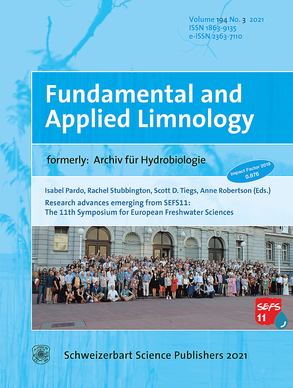 Cover image of: Special Issue <br>
Research advances emerging from SEFS11: The 11th Symposium for European Freshwater Sciences