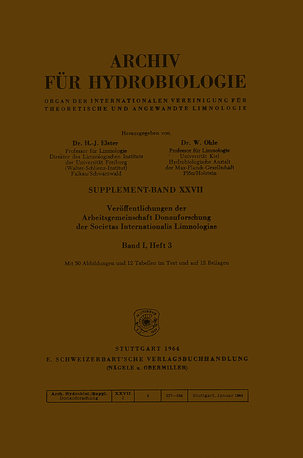 Cover image of: Veröffentlichungen der Arbeitsgemeinschaft Donauforschung Band 1 Heft 3
