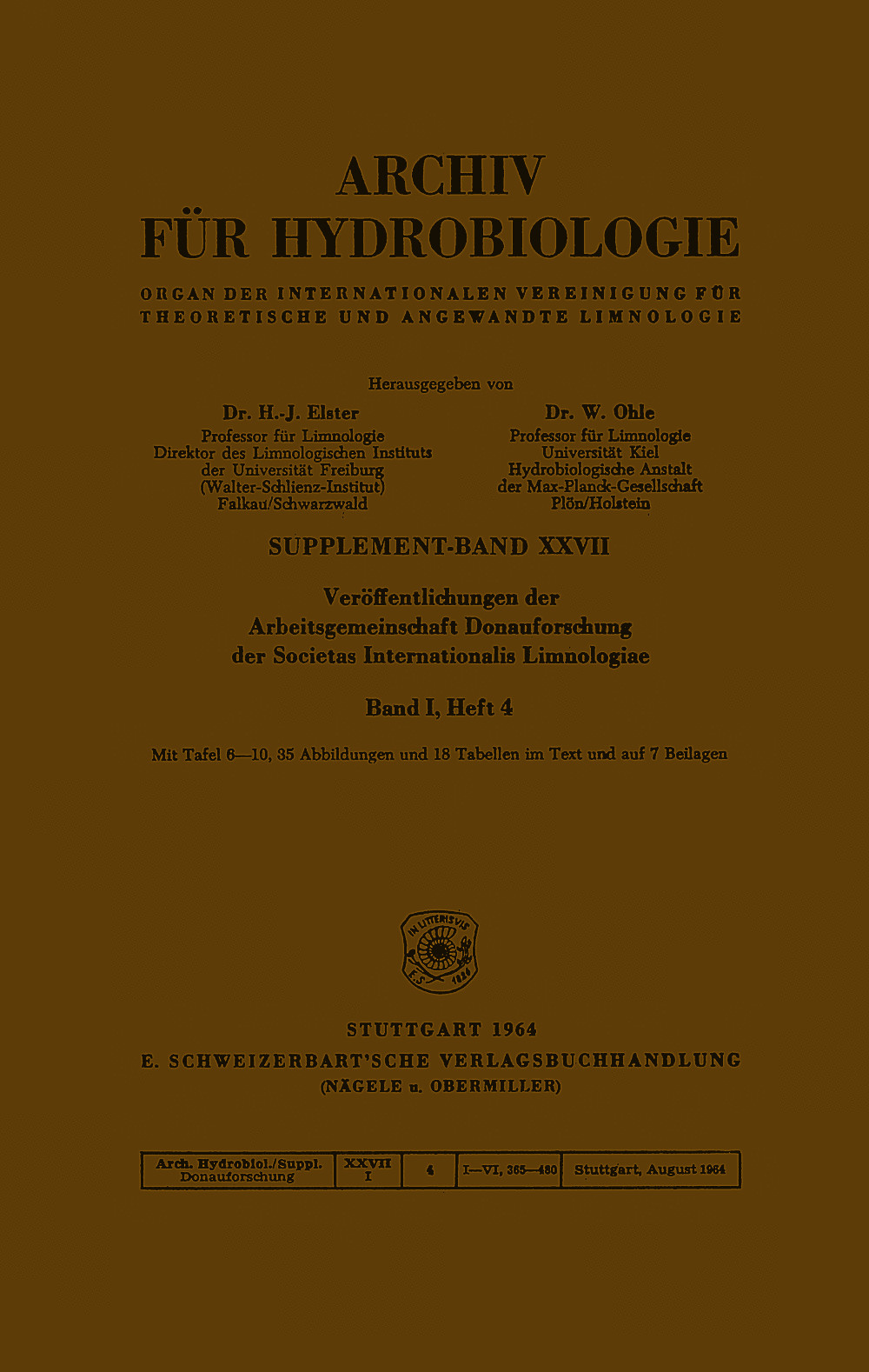 Cover image of: Veröffentlichungen der Arbeitsgemeinschaft Donauforschung Band 1 Heft 4
