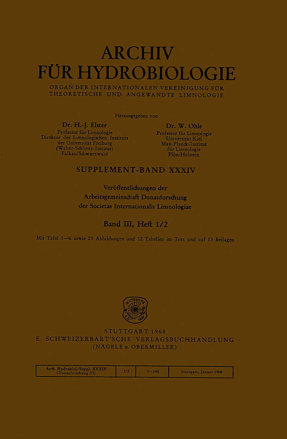 Cover image of: Veröffentlichungen der Arbeitsgemeinschaft Donauforschung Band 3 Heft 1-2