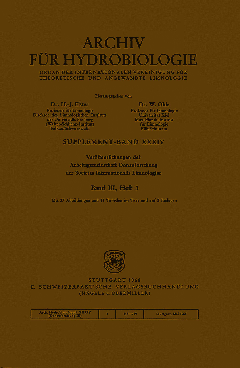 Cover image of: Veröffentlichungen der Arbeitsgemeinschaft Donauforschung Band 3 Heft 3