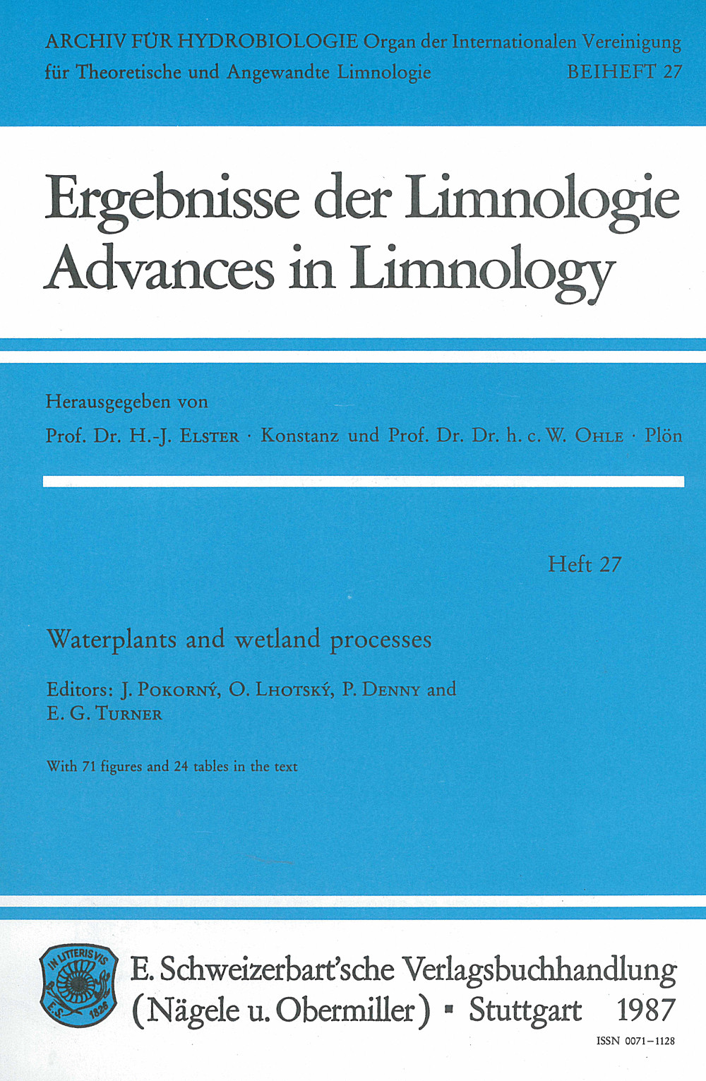 Cover image of:  - Waterplants and wetland processes 