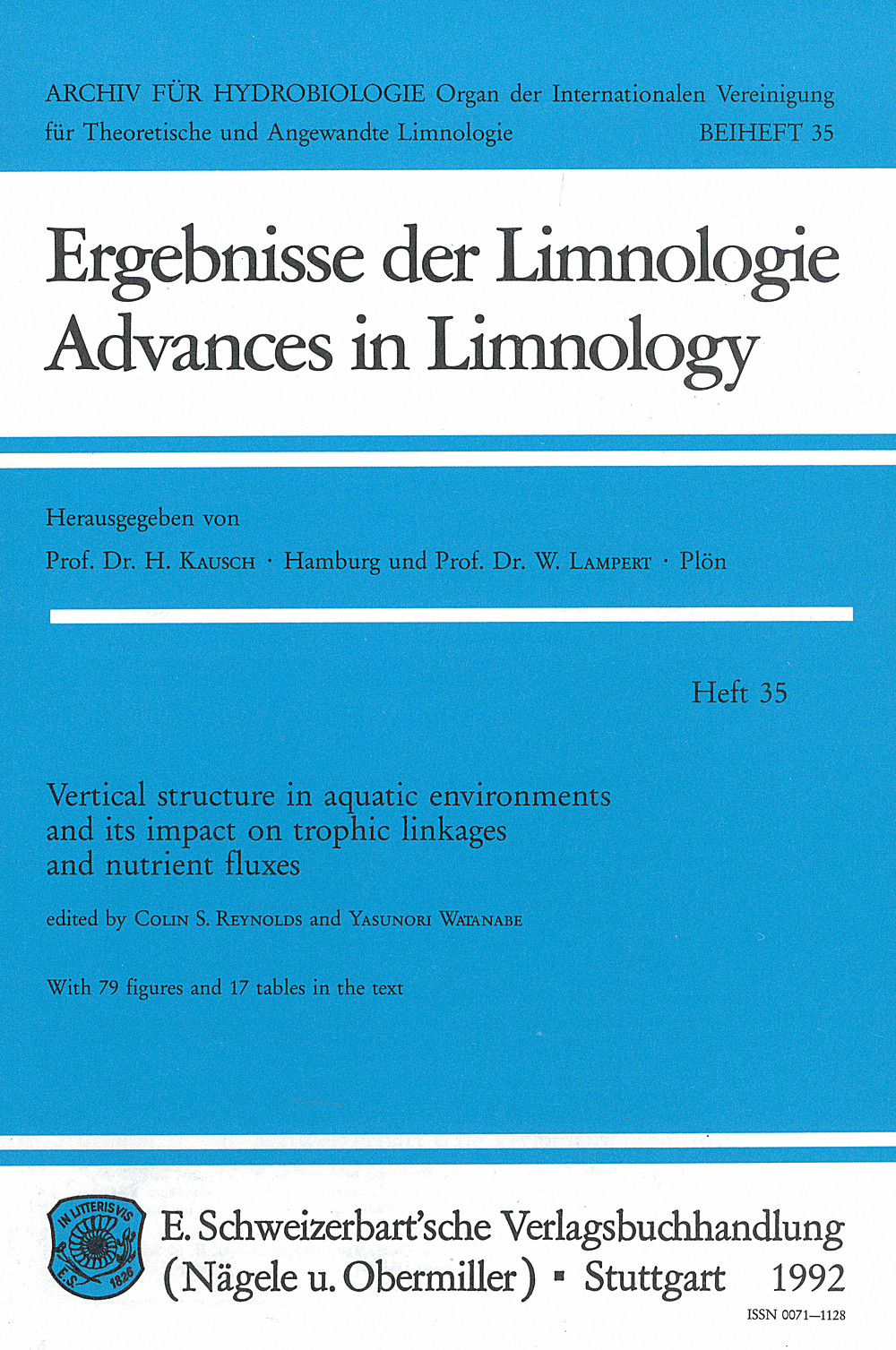 Umschlagbild des Buches:  - Vertical structure in aquatic environments and its impact
on trophic linkages and nutrient fluxes 