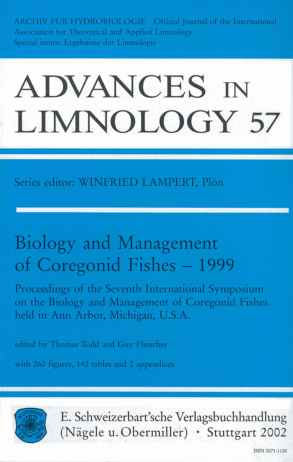 Cover image of:  - Biology and Management of Coregonid Fishes - 1999 Proceedings of the Seventh International Symposium on the 
Biology and Management of Coregonid Fishes held in 
Ann Arbor, Michigan, U.S.A.