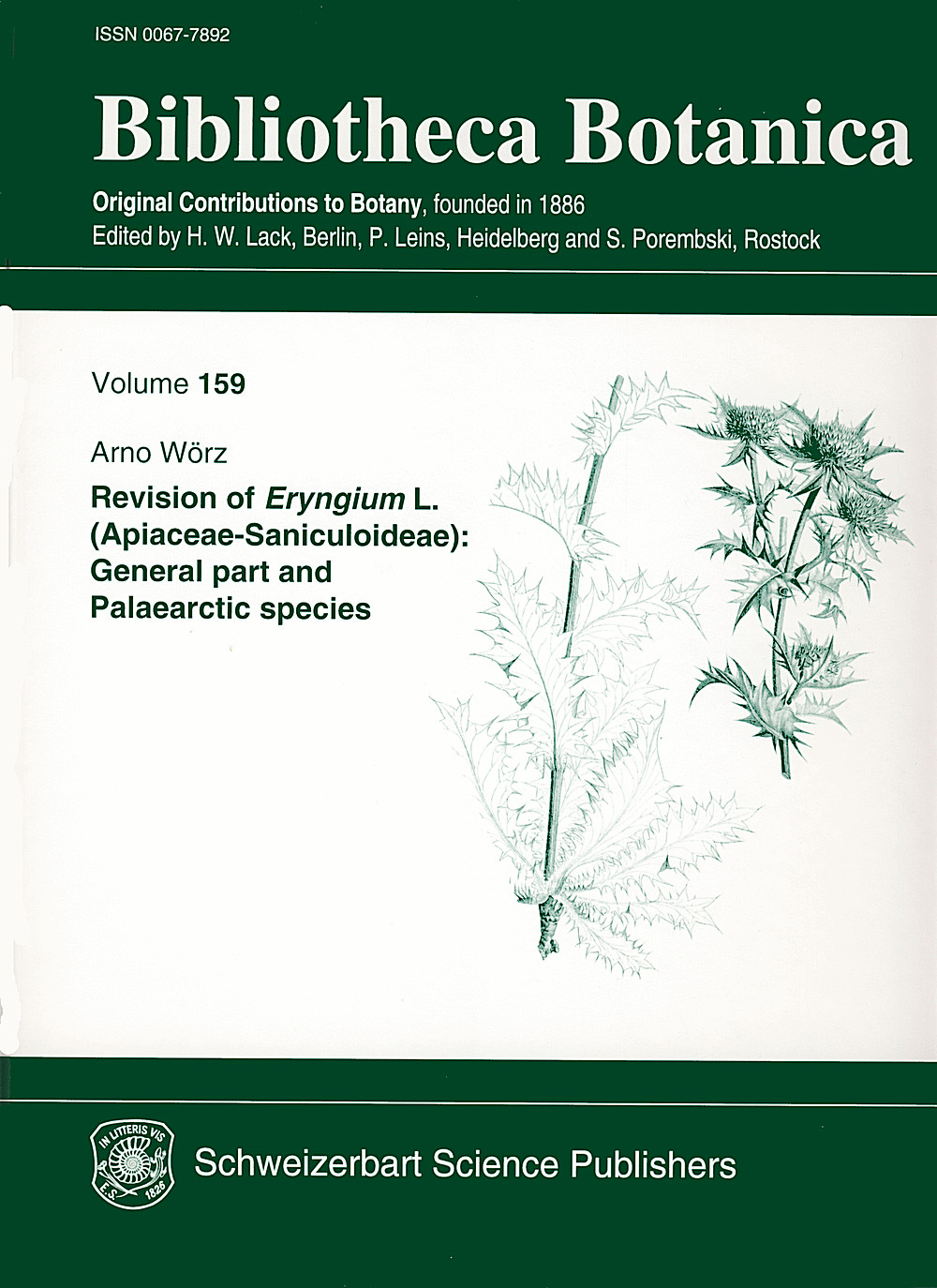 Umschlagbild des Buches: Arno Wörz - Revision of <i>Eryngium</i> L. (Apiaceae-Saniculoideae):
General part and Palaearctic species 