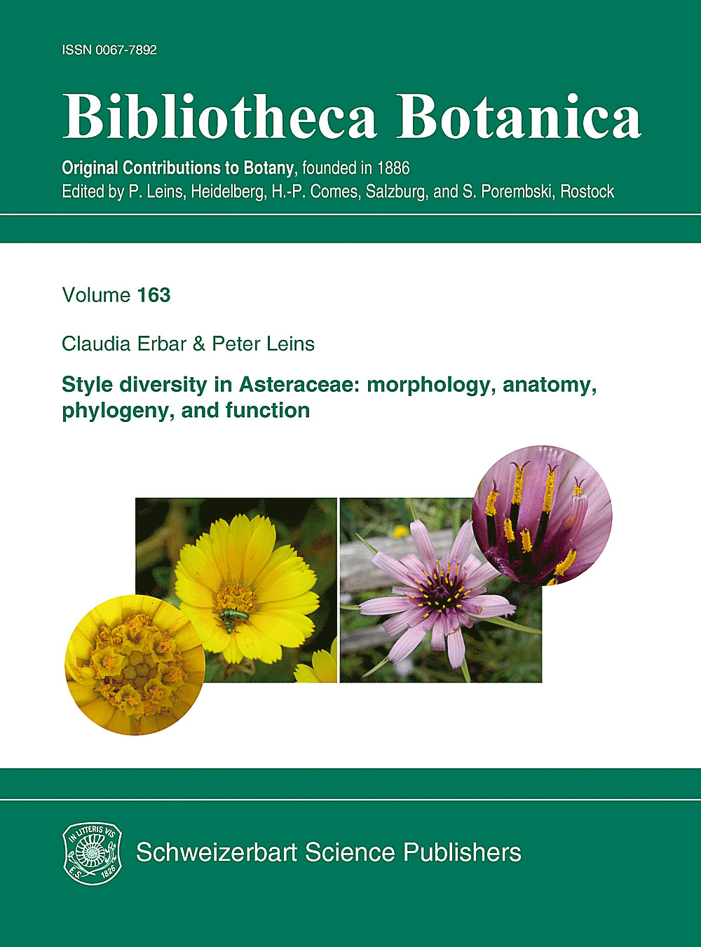 Cover image of: Claudia Erbar; Peter Leins - Style diversity in Asteraceae: <br>
morphology, anatomy, phylogeny, and function 