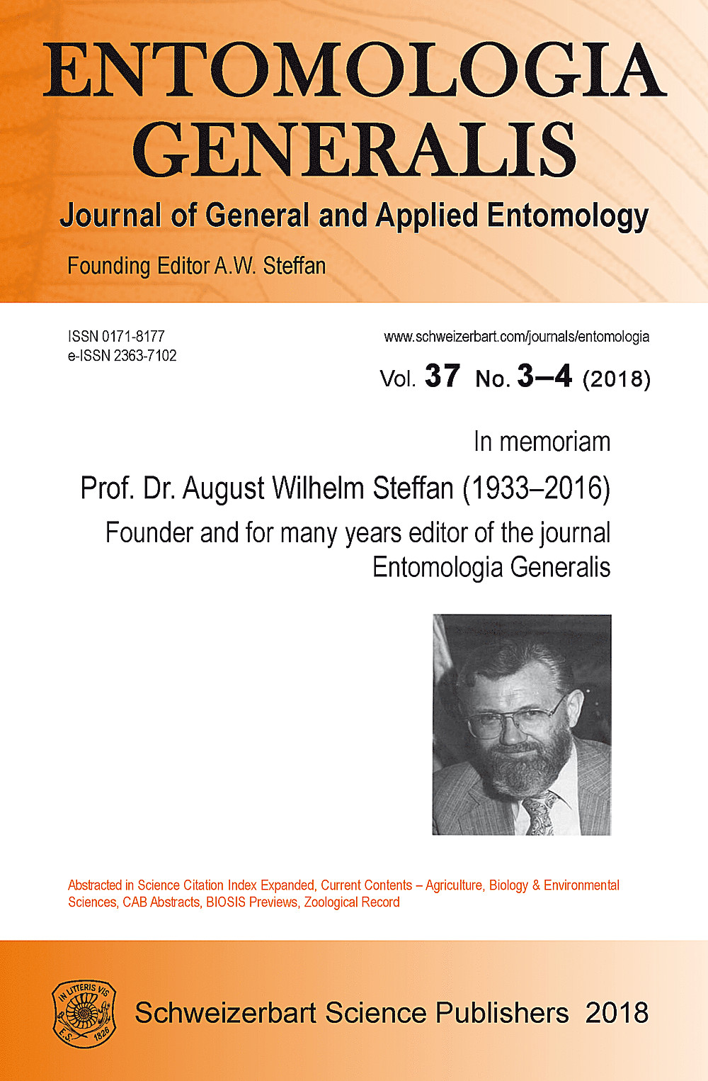 Cover image of: In memoriam Prof. Dr. August Wilhelm Steffan (1933-2016)