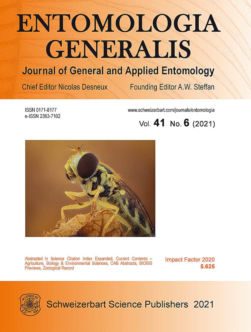 Cover image of: Entomologia Generalis Volume 41 Number 6