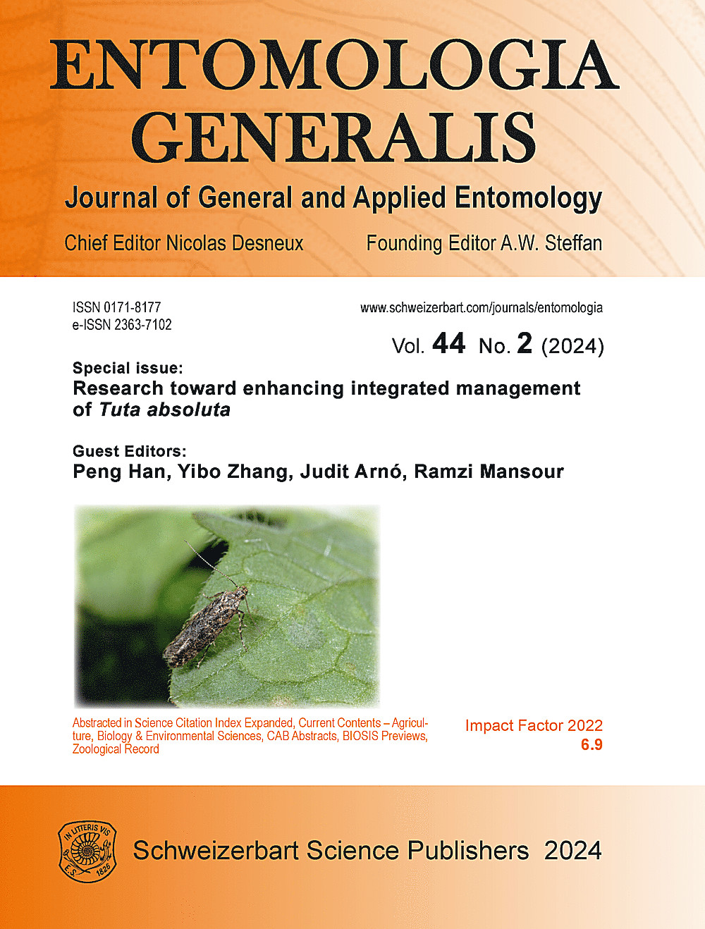 Cover image of: Special issue: Research toward enhancing integrated management of Tuta absoluta