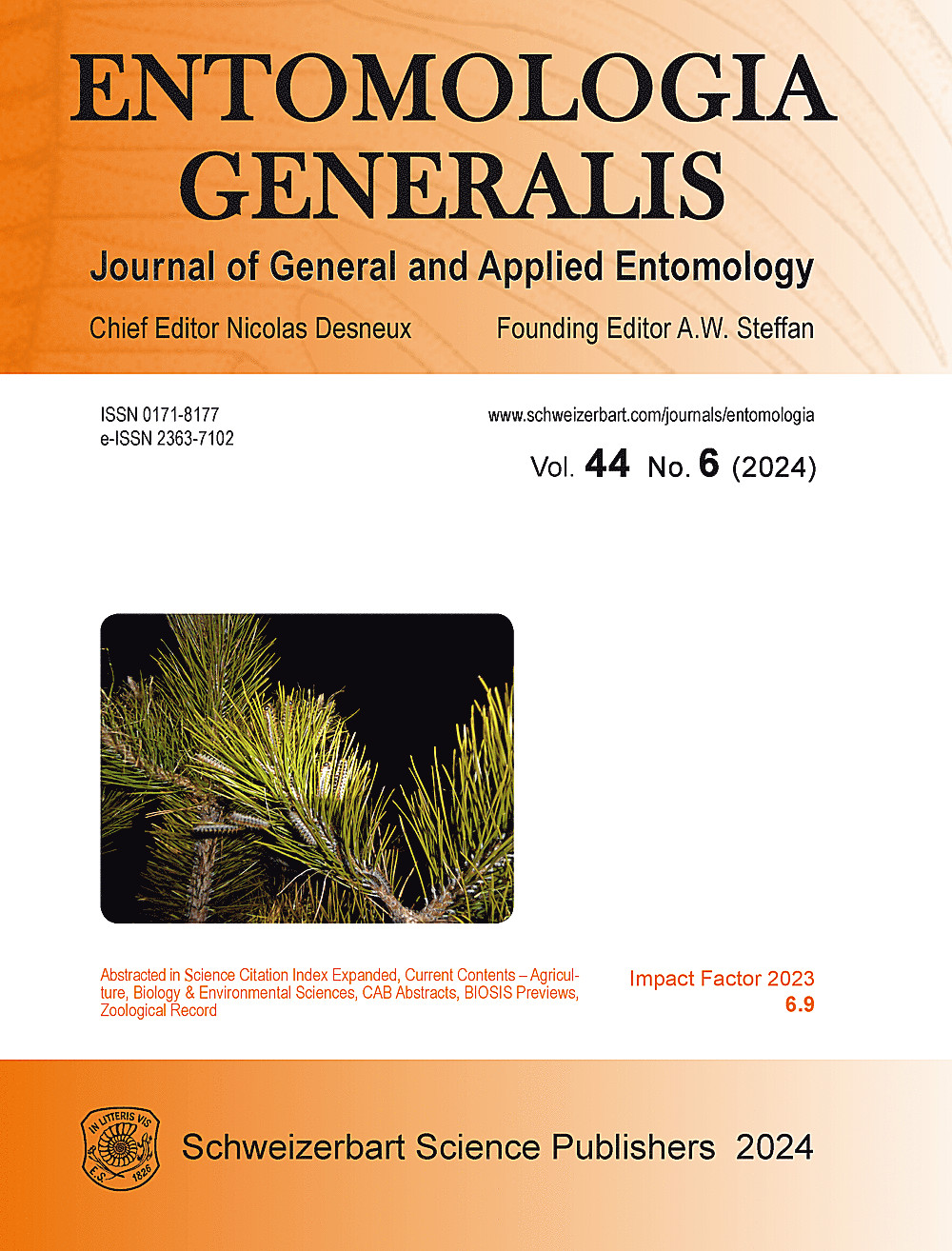 Cover image of: Entomologia Generalis Volume 44 Number 6