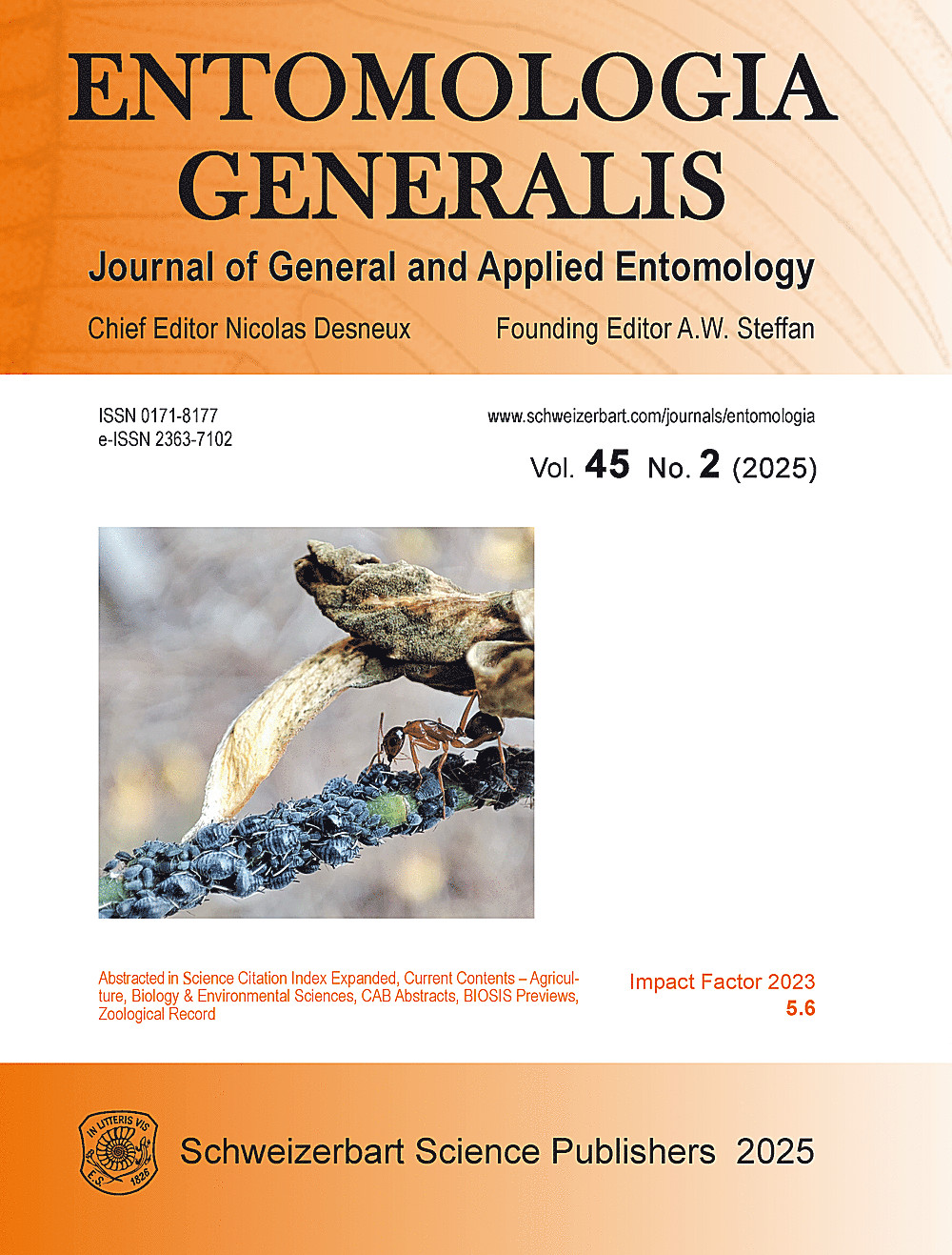 Cover image of: Entomologia Generalis Volume 45 Number 2
