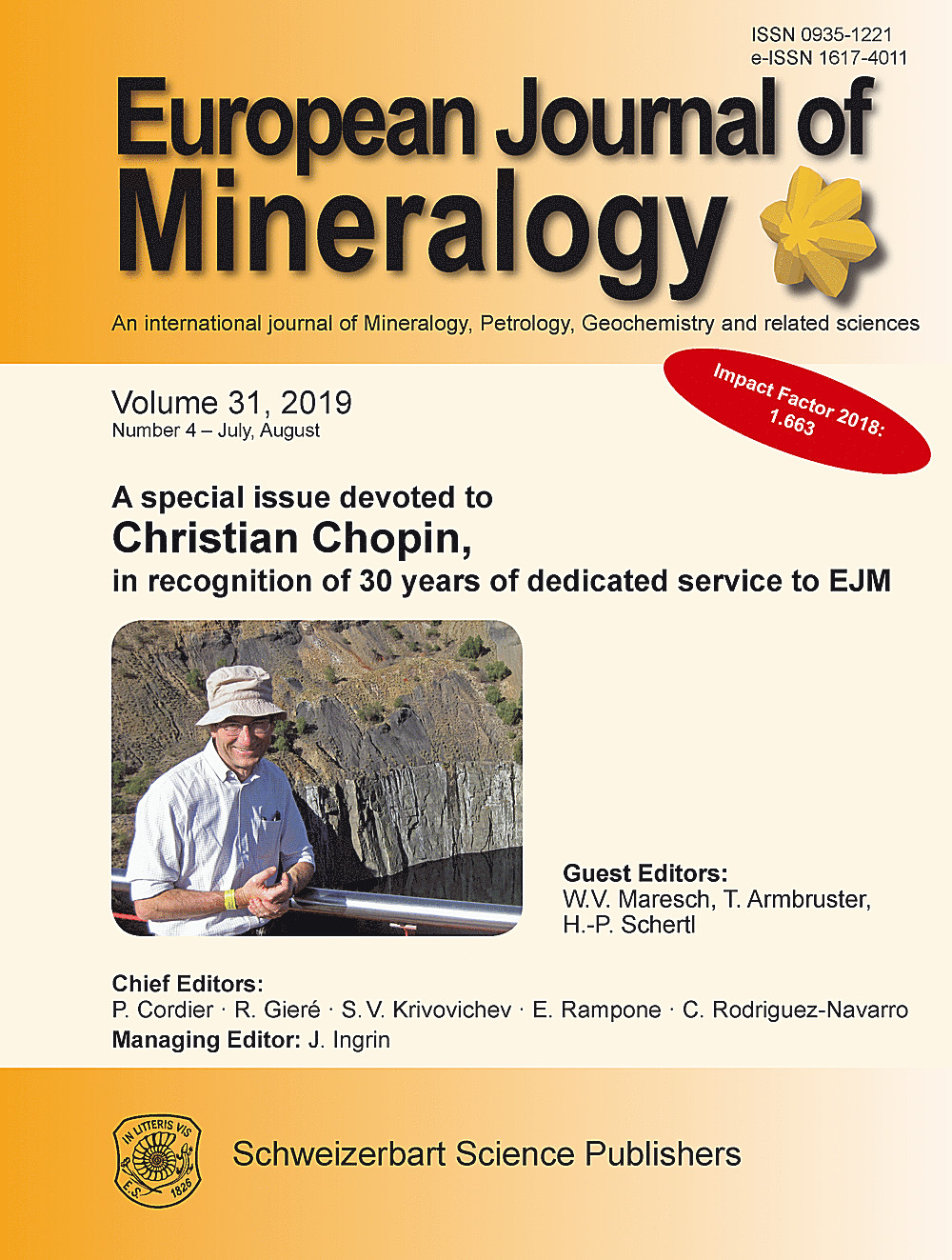 Cover image of: A special issue devoted to  <br>
Christian Chopin, in recognition of 30 years of dedicated service to EJM