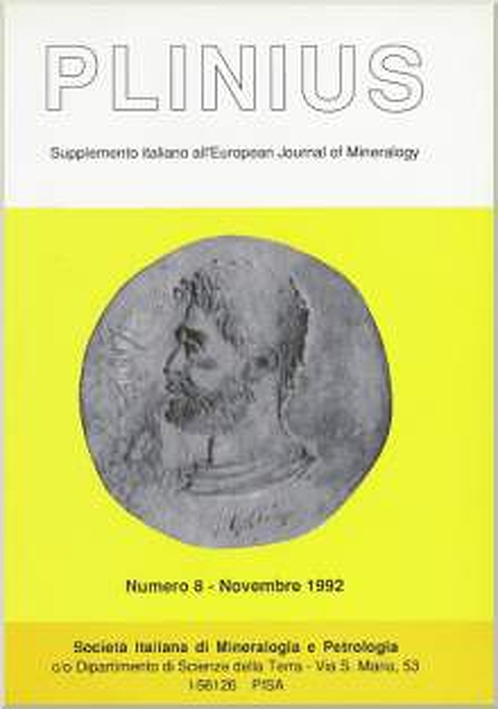 Cover image of:  - Plinius Supplemento italiano all'European Journal of Mineralogy