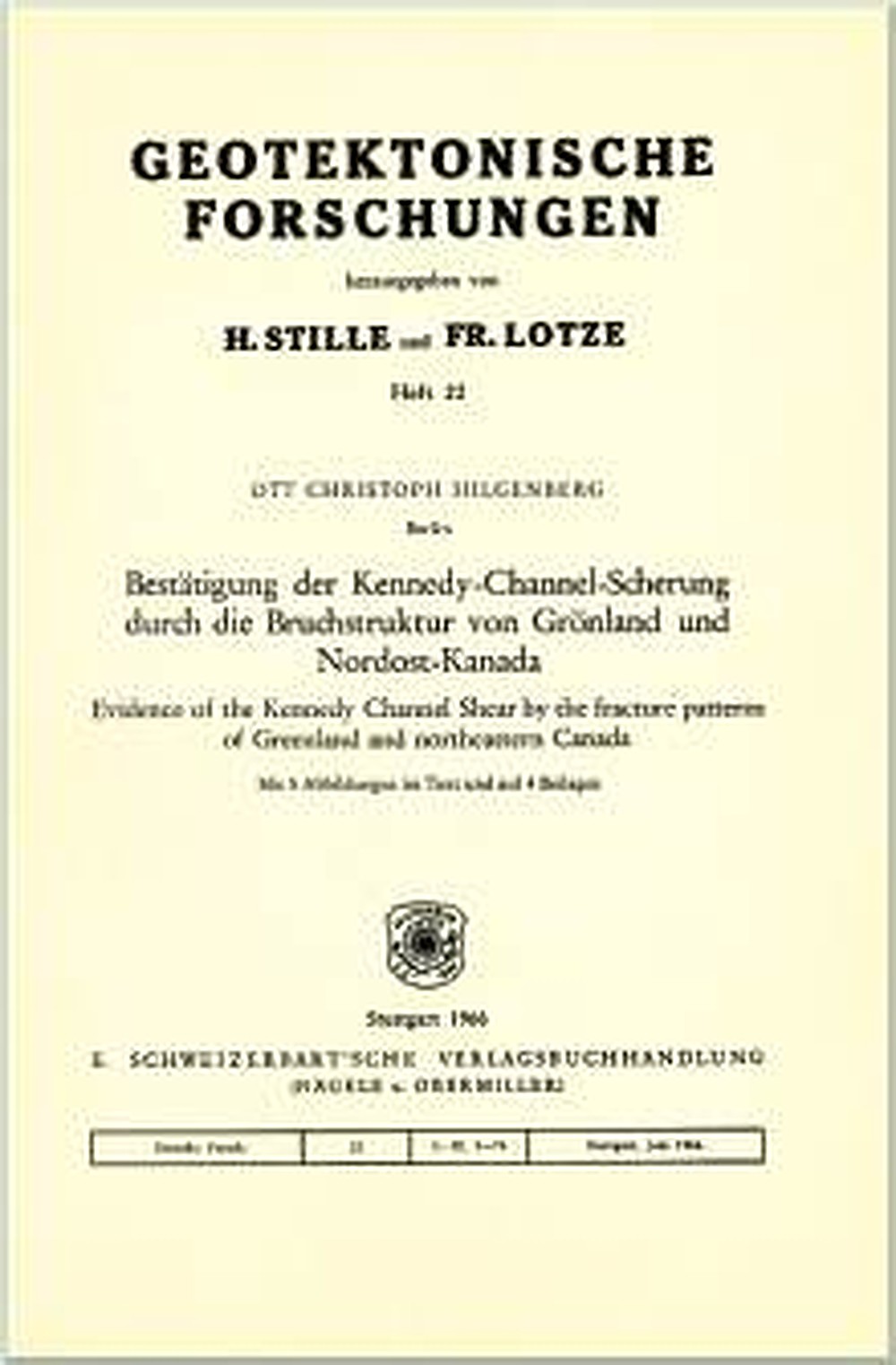 Cover image of: Ott C. Hilgenberg - Bestätigung der Kennedy-Channel-Scherung durch die Bruchstruktur von Grönland und Nordost-Kanada 