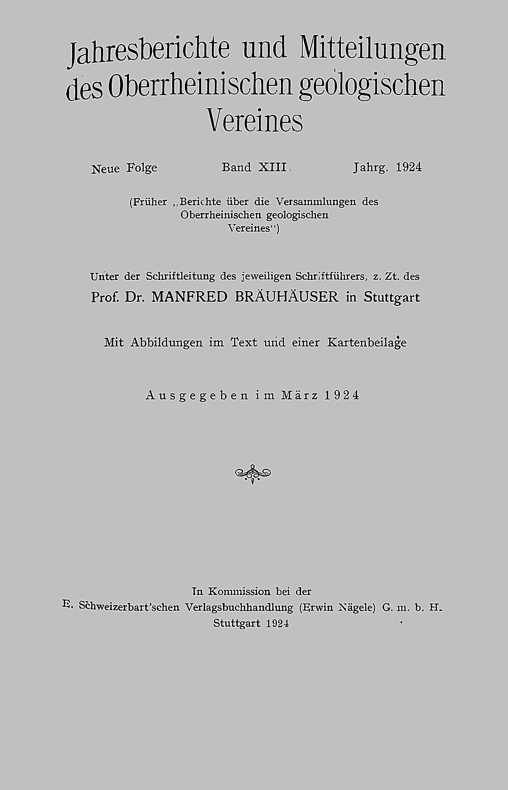 Cover image of: Jahresberichte und Mitteilungen des Oberrheinischen Geologischen Vereins Band 13