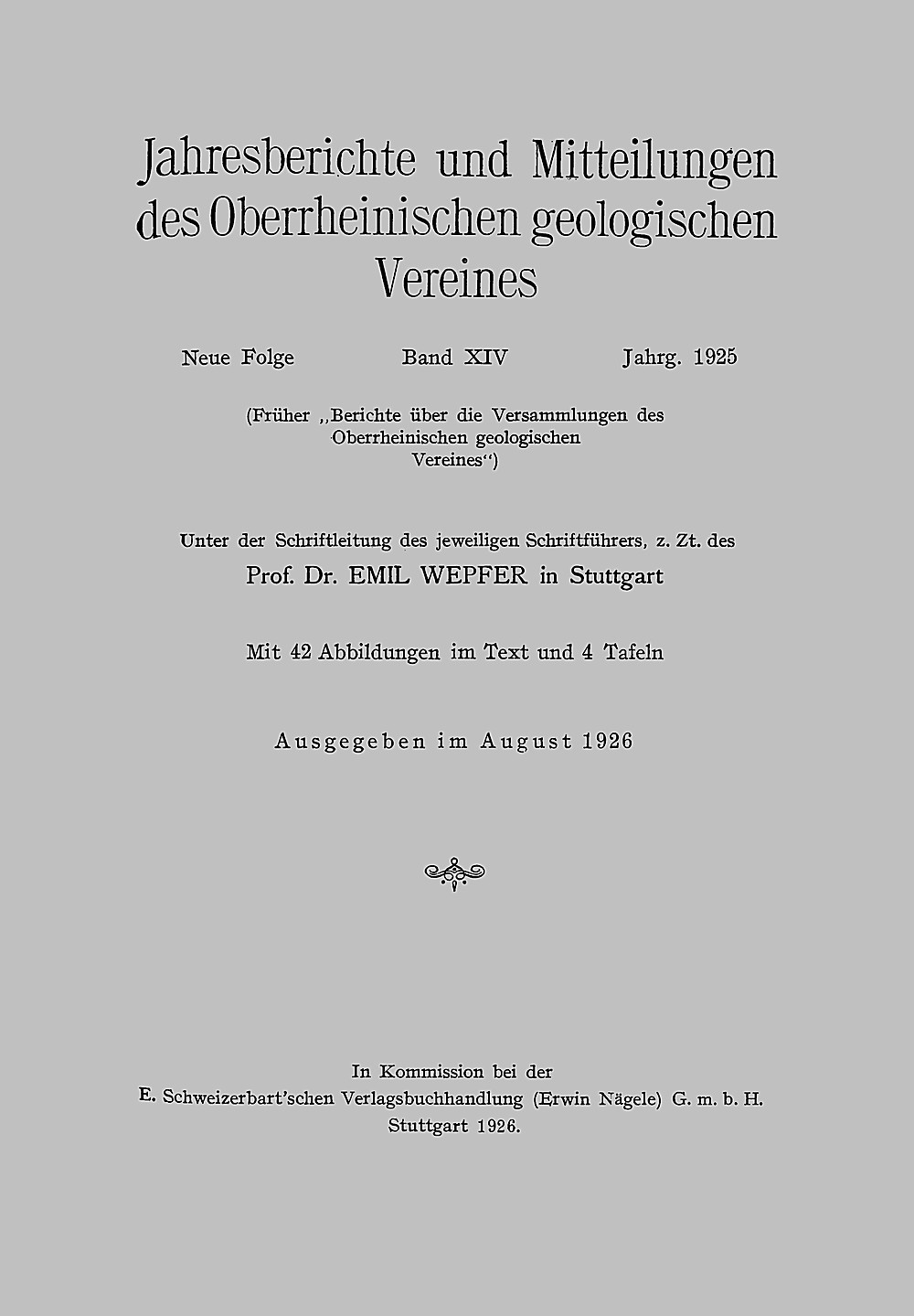 Cover image of: Jahresberichte und Mitteilungen des Oberrheinischen Geologischen Vereins Band 14
