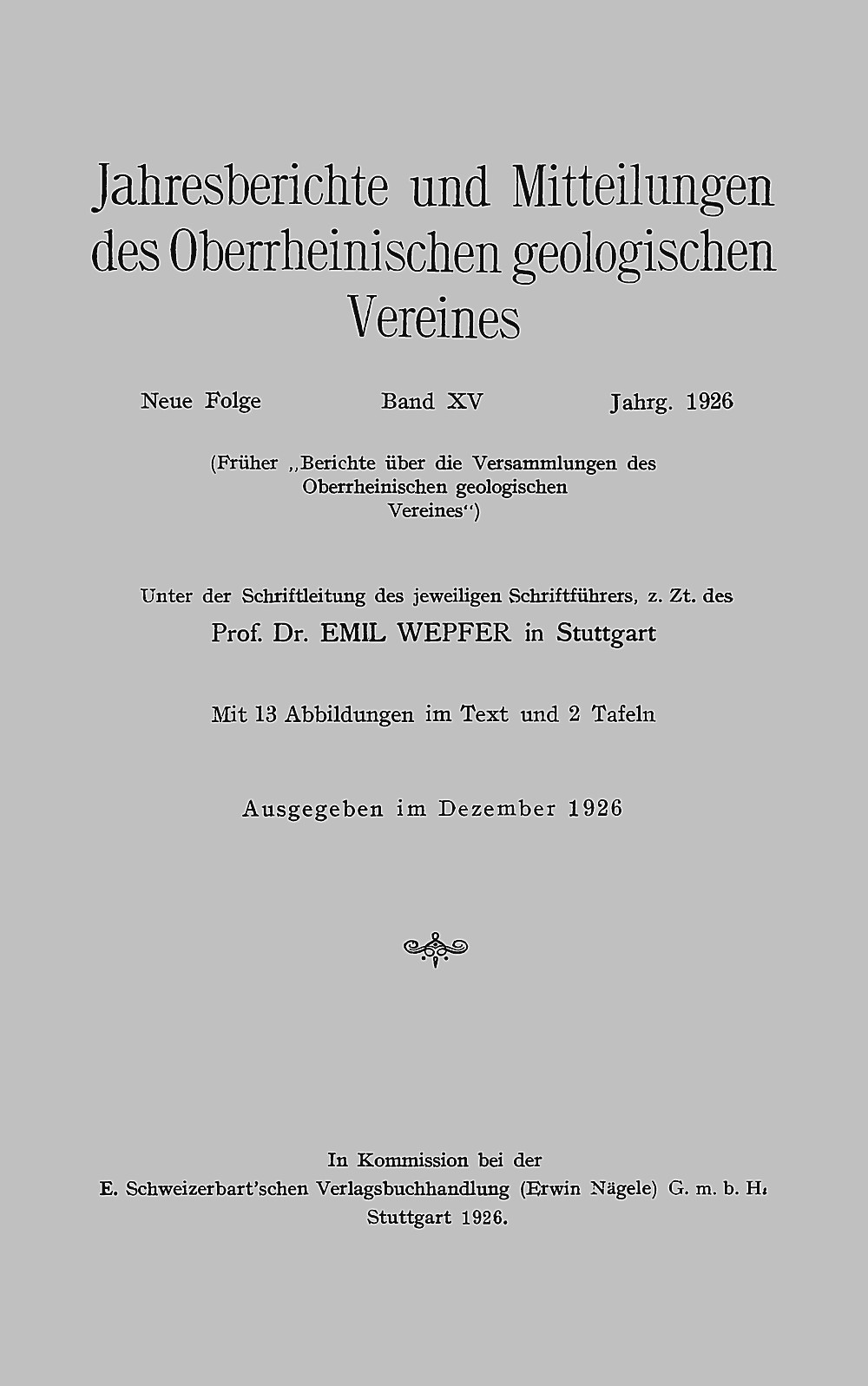 Cover image of: Jahresberichte und Mitteilungen des Oberrheinischen Geologischen Vereins Band 15