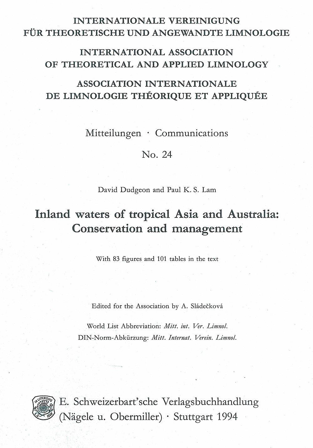 Image de couverture de: David Dudgeon; Paul K. Lam - Inland waters of tropical Asia and Australia Conservation and management