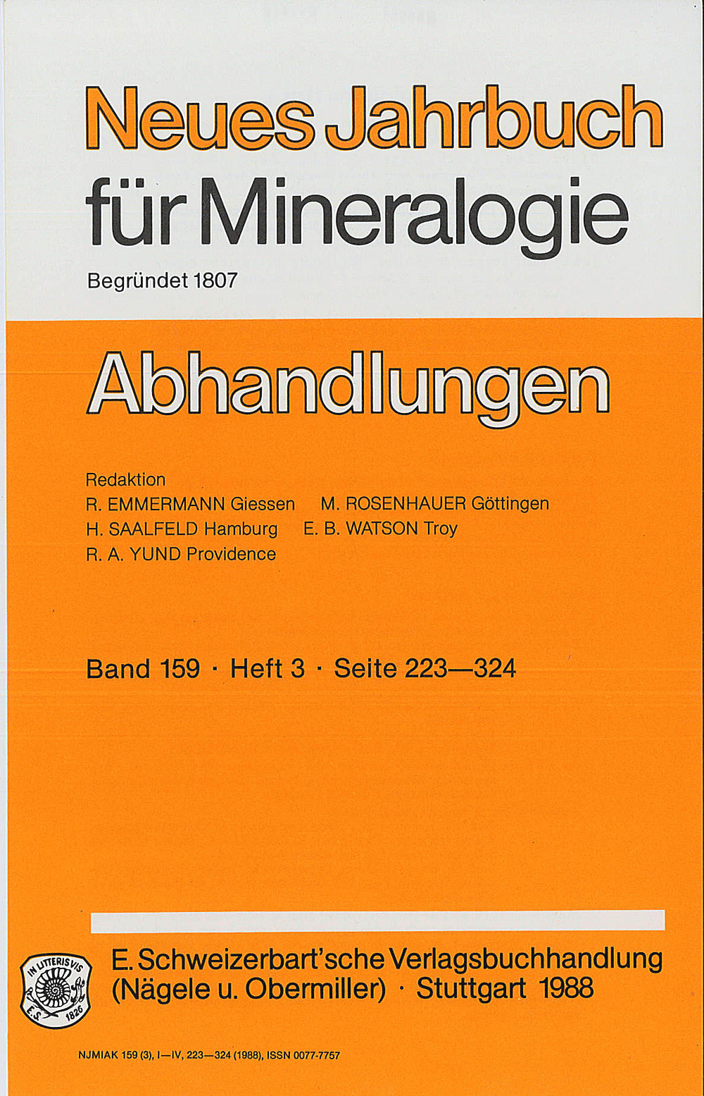 Cover image of: Neues Jahrbuch für Mineralogie - Abhandlungen Band 159 Heft 3