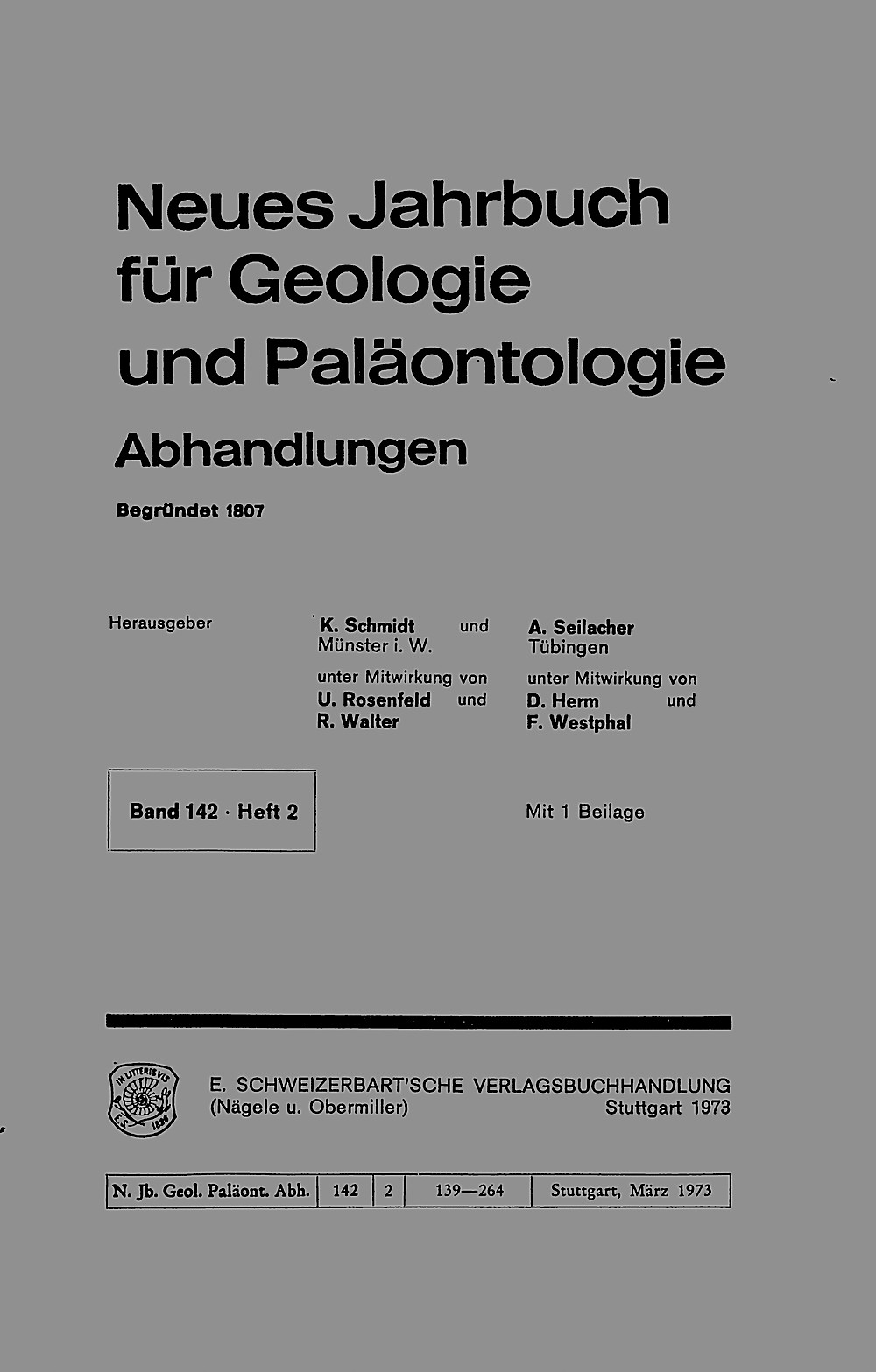 Cover image of: Neues Jahrbuch für Geologie und Paläontologie - Abhandlungen Band 142 Heft 2