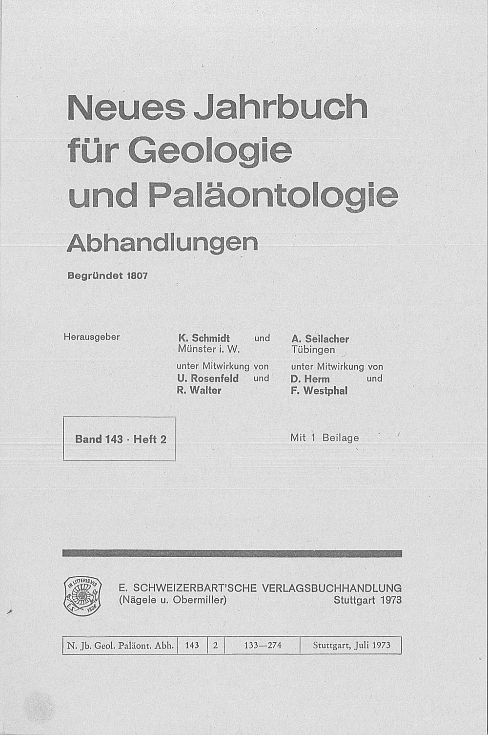 Cover image of: Neues Jahrbuch für Geologie und Paläontologie - Abhandlungen Band 143 Heft 2