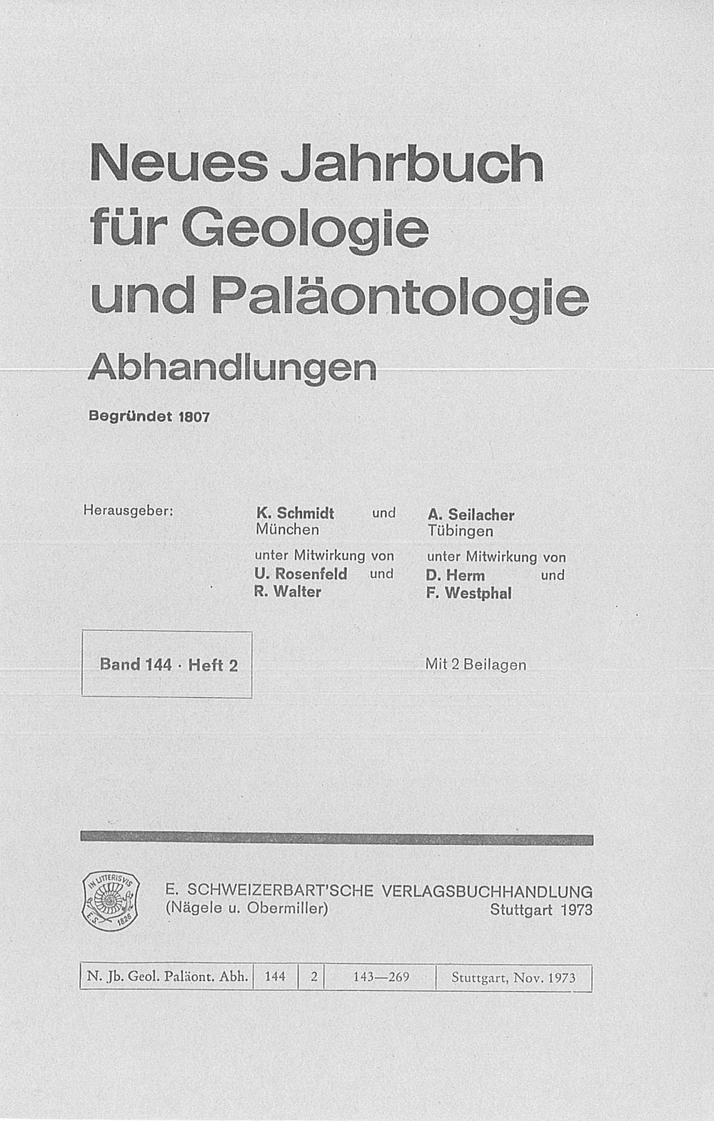 Image de couverture de: Neues Jahrbuch für Geologie und Paläontologie - Abhandlungen Band 144 Heft 2