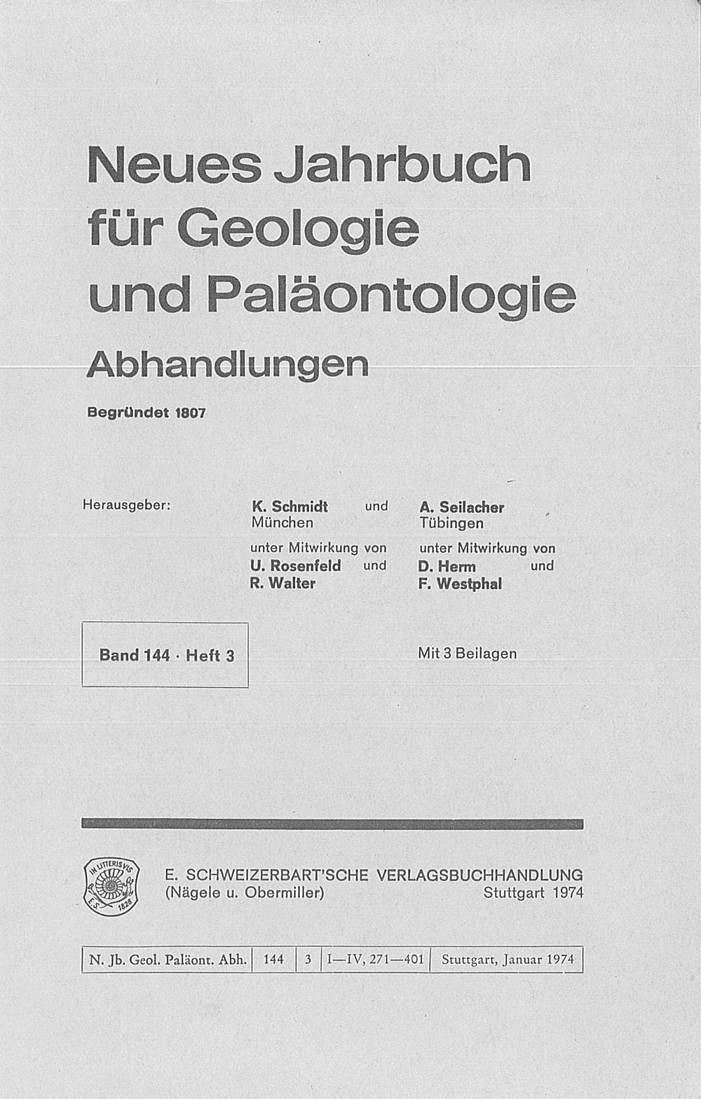 Image de couverture de: Neues Jahrbuch für Geologie und Paläontologie - Abhandlungen Band 144 Heft 3