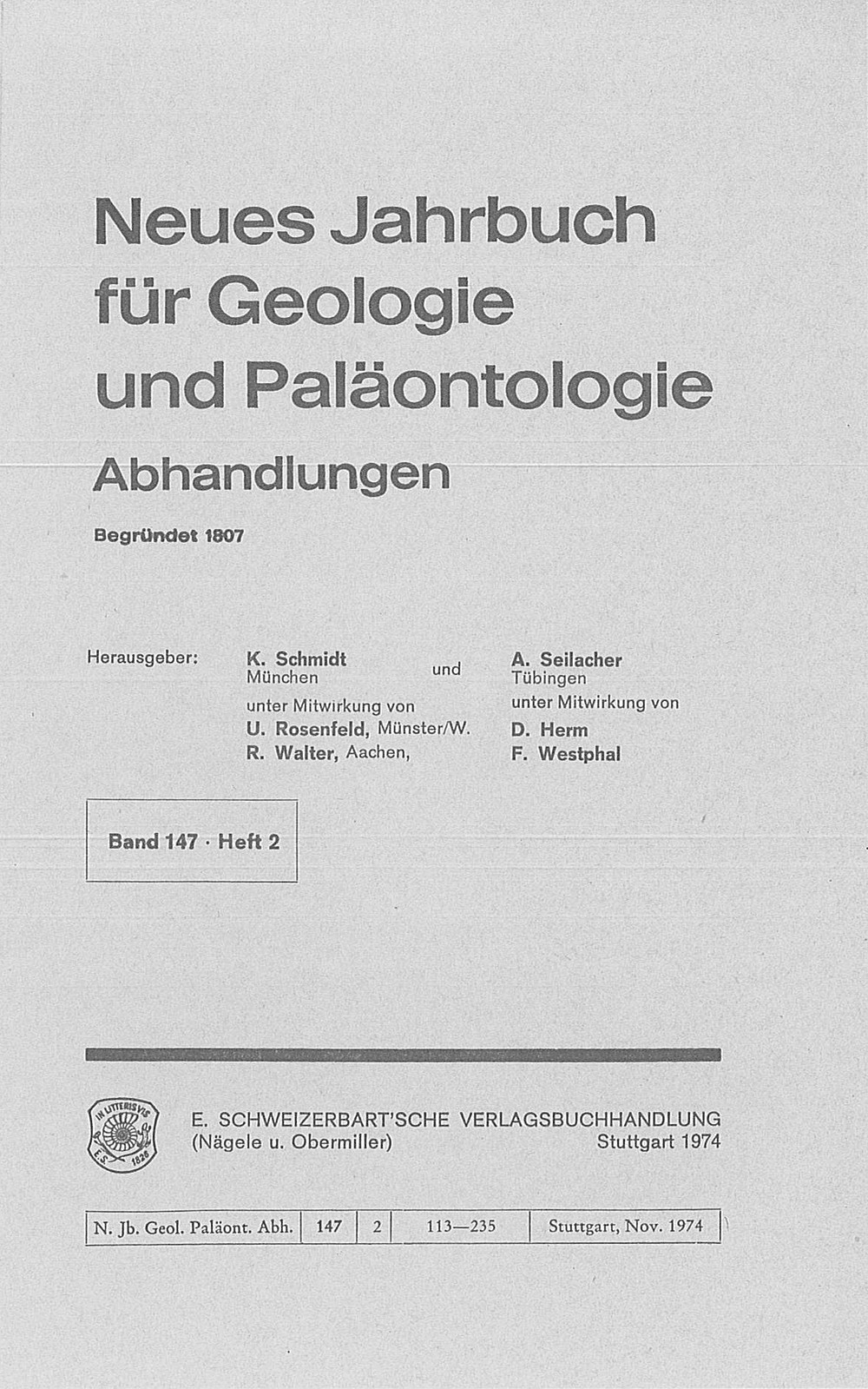 Cover image of: Neues Jahrbuch für Geologie und Paläontologie - Abhandlungen Band 147 Heft 2