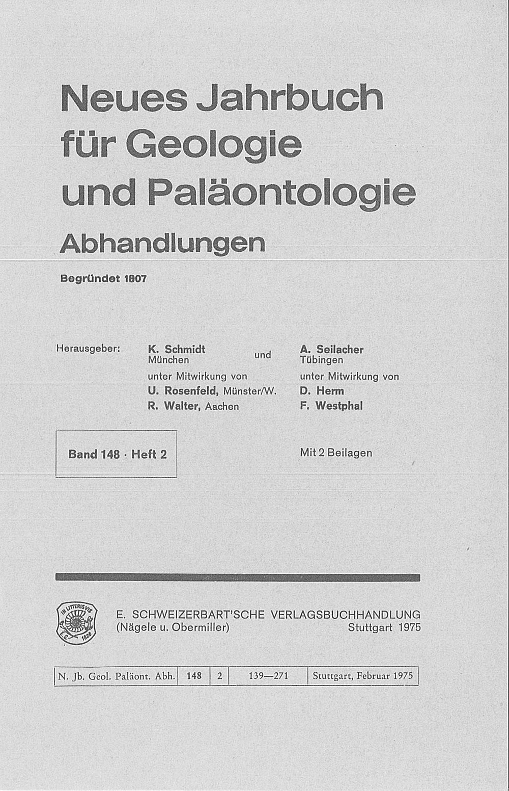 Cover image of: Neues Jahrbuch für Geologie und Paläontologie - Abhandlungen Band 148 Heft 2
