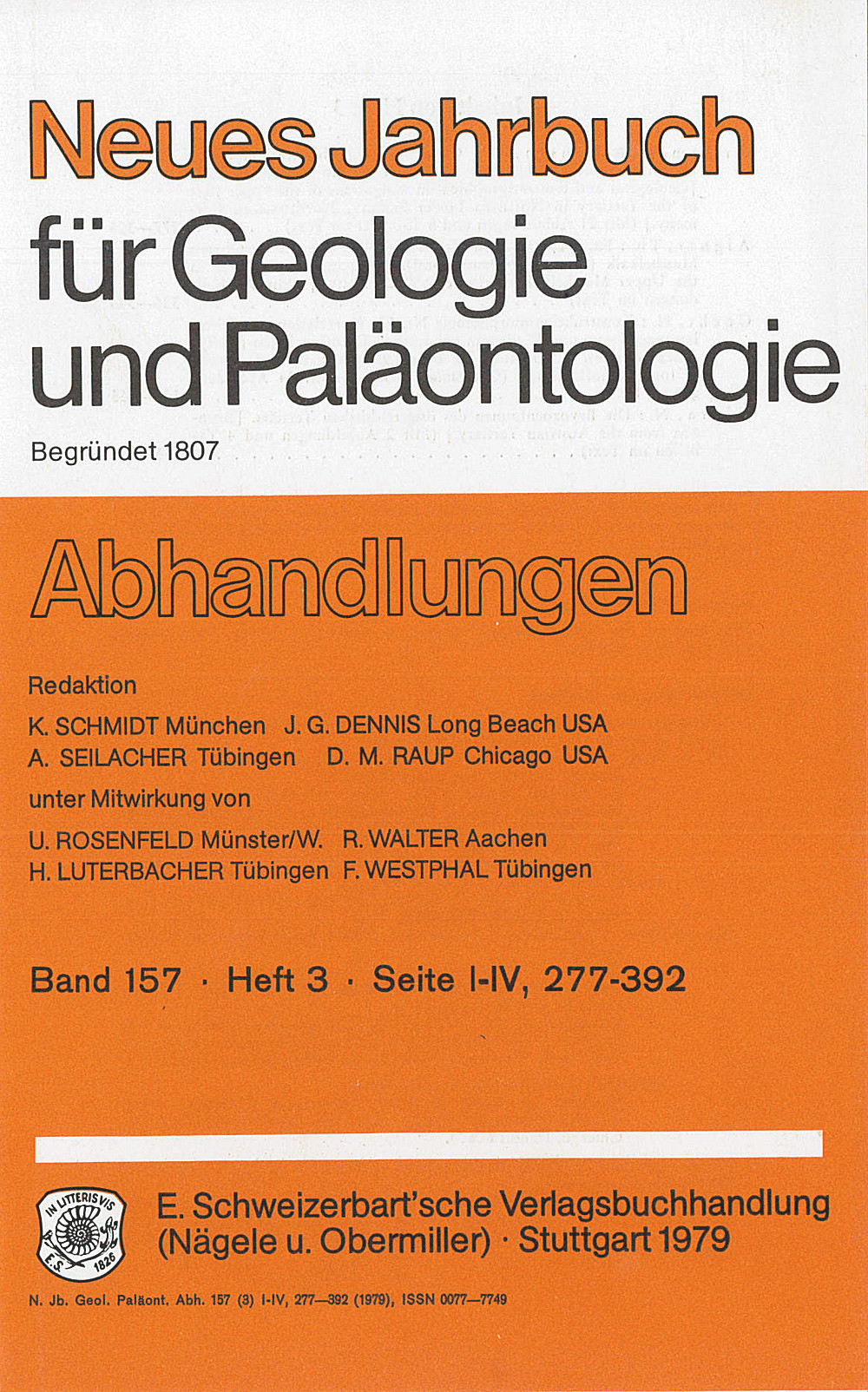 Cover image of: Neues Jahrbuch für Geologie und Paläontologie - Abhandlungen Band 157 Heft 3