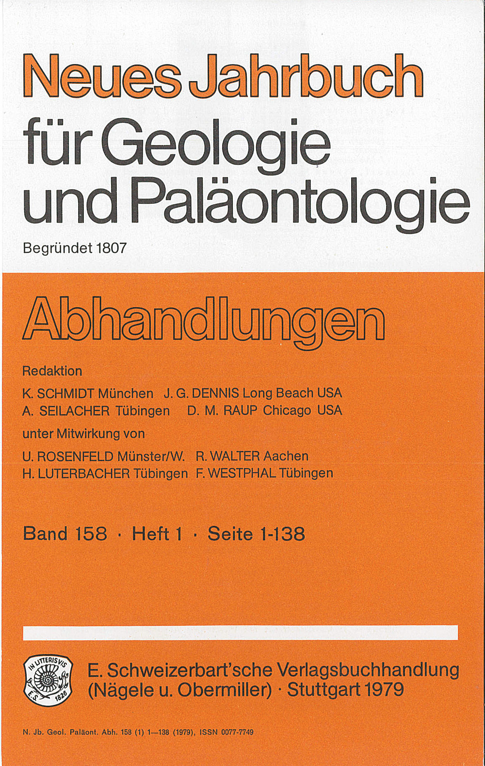 Cover image of: Neues Jahrbuch für Geologie und Paläontologie - Abhandlungen Band 158 Heft 1