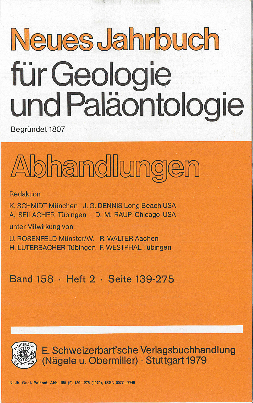 Cover image of: Neues Jahrbuch für Geologie und Paläontologie - Abhandlungen Band 158 Heft 2