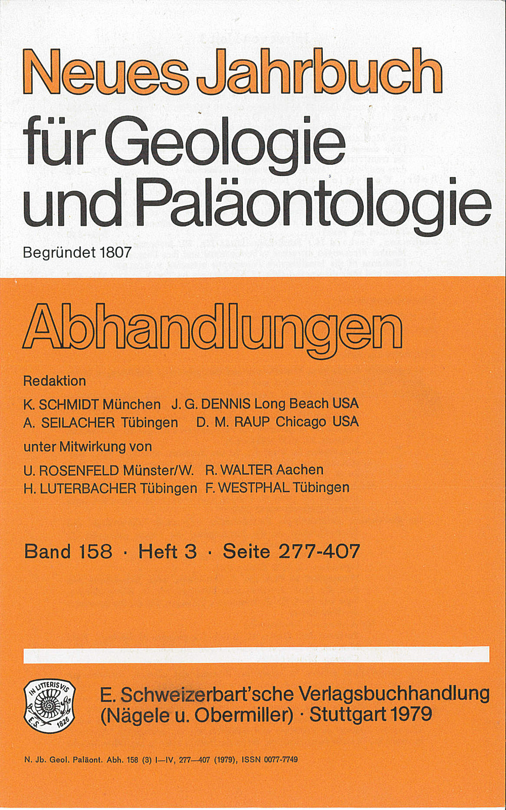 Cover image of: Neues Jahrbuch für Geologie und Paläontologie - Abhandlungen Band 158 Heft 3