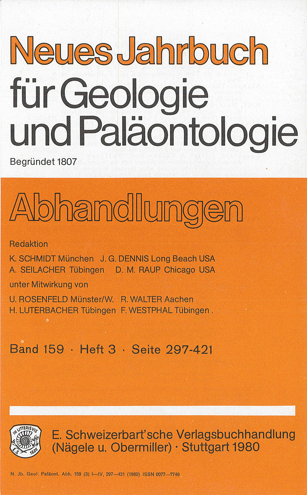 Cover image of: Neues Jahrbuch für Geologie und Paläontologie - Abhandlungen Band 159 Heft 3