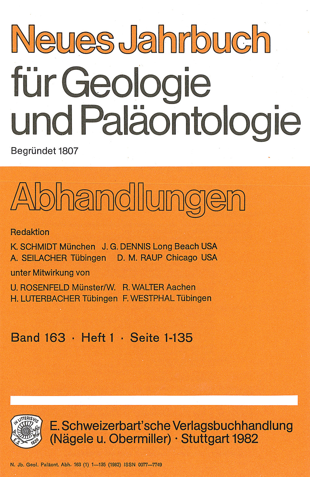 Cover image of: Neues Jahrbuch für Geologie und Paläontologie - Abhandlungen Band 163 Heft 1