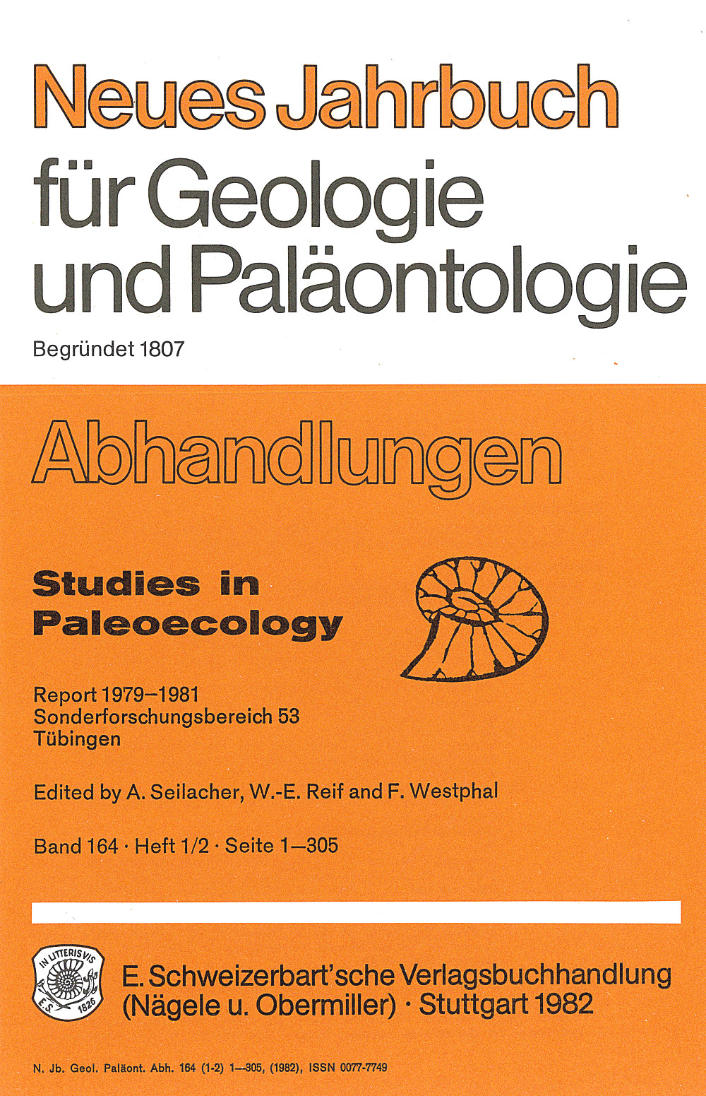Cover image of: Neues Jahrbuch für Geologie und Paläontologie - Abhandlungen Band 164 Heft 1-2