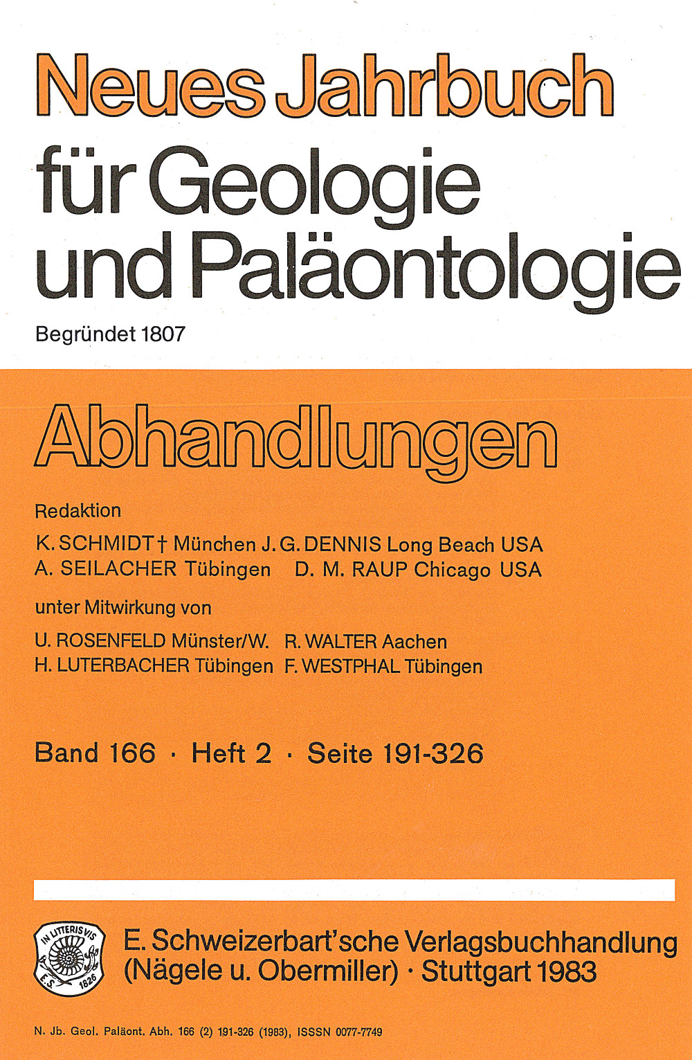 Image de couverture de: Neues Jahrbuch für Geologie und Paläontologie - Abhandlungen Band 166 Heft 2