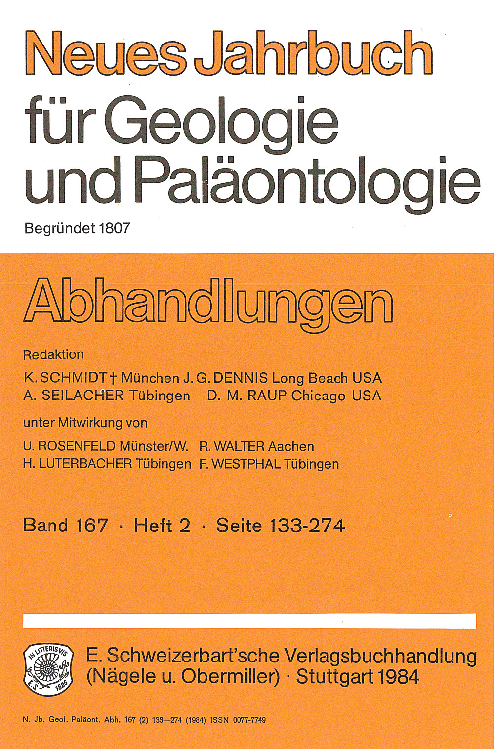Cover image of: Neues Jahrbuch für Geologie und Paläontologie - Abhandlungen Band 167 Heft 2