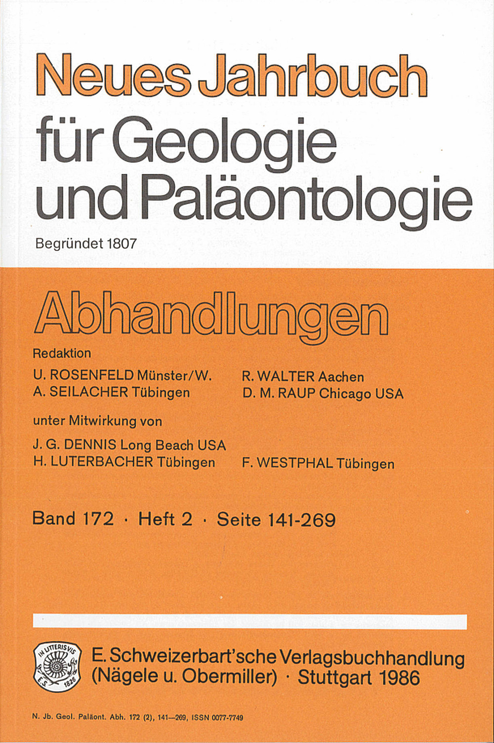 Cover image of: Neues Jahrbuch für Geologie und Paläontologie - Abhandlungen Band 172 Heft 2