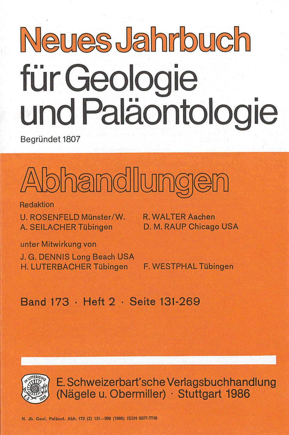Cover image of: Neues Jahrbuch für Geologie und Paläontologie - Abhandlungen Band 173 Heft 2