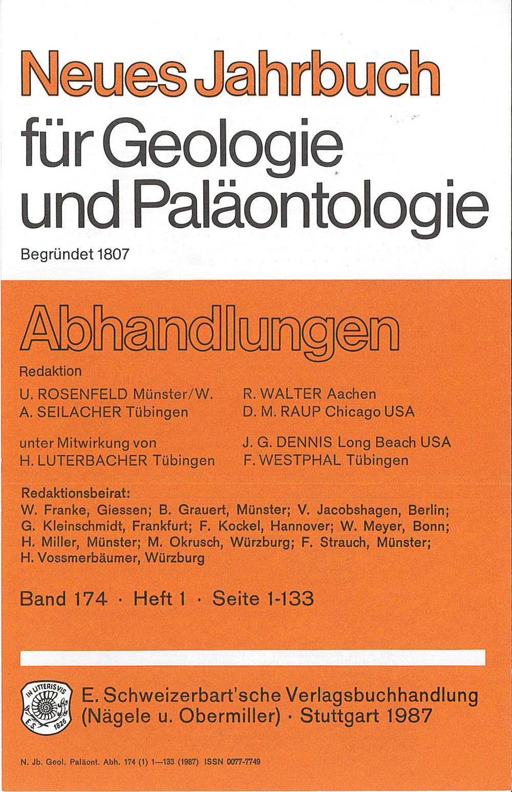Cover image of: Neues Jahrbuch für Geologie und Paläontologie - Abhandlungen Band 174 Heft 1