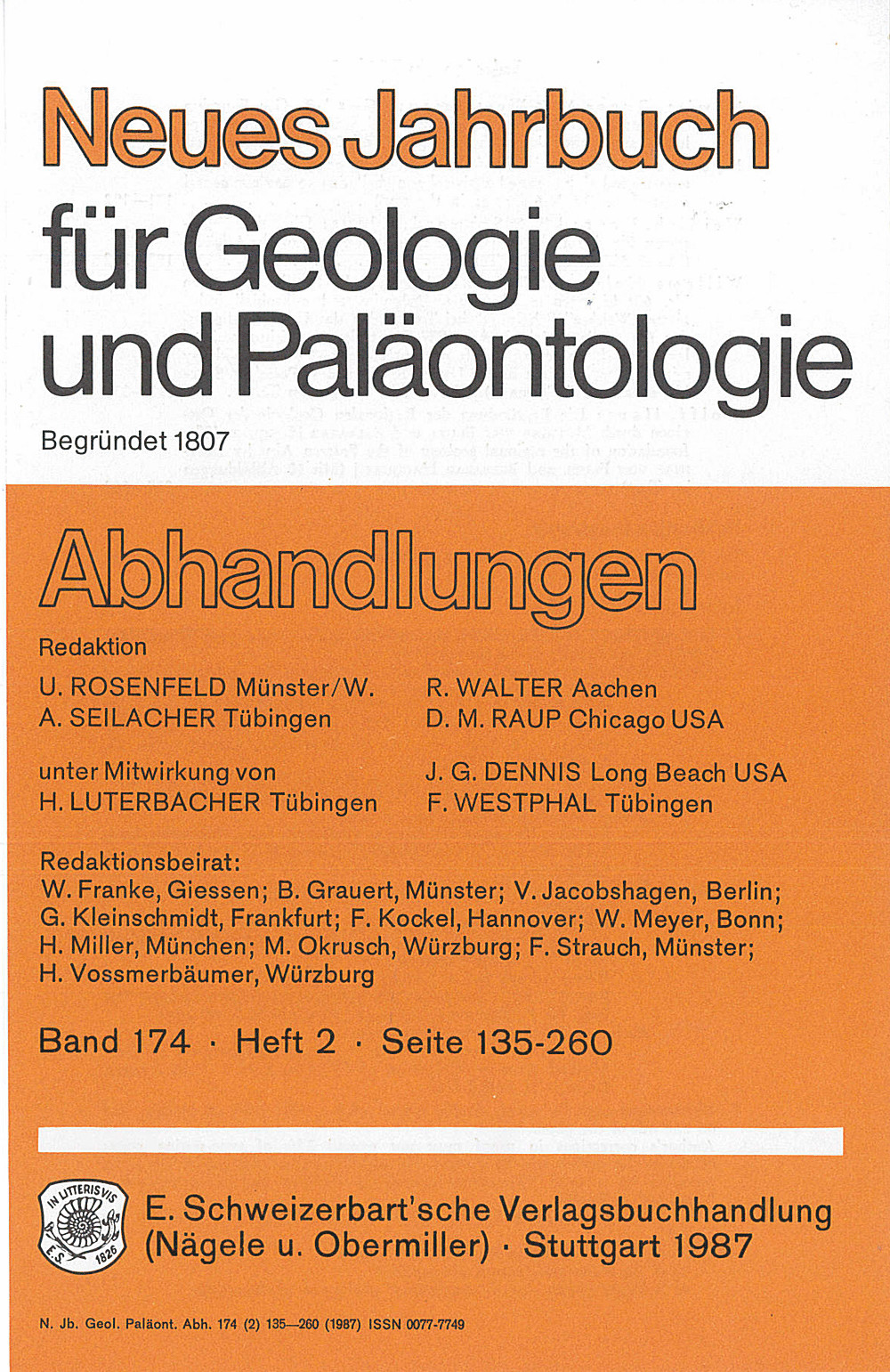 Cover image of: Neues Jahrbuch für Geologie und Paläontologie - Abhandlungen Band 174 Heft 2