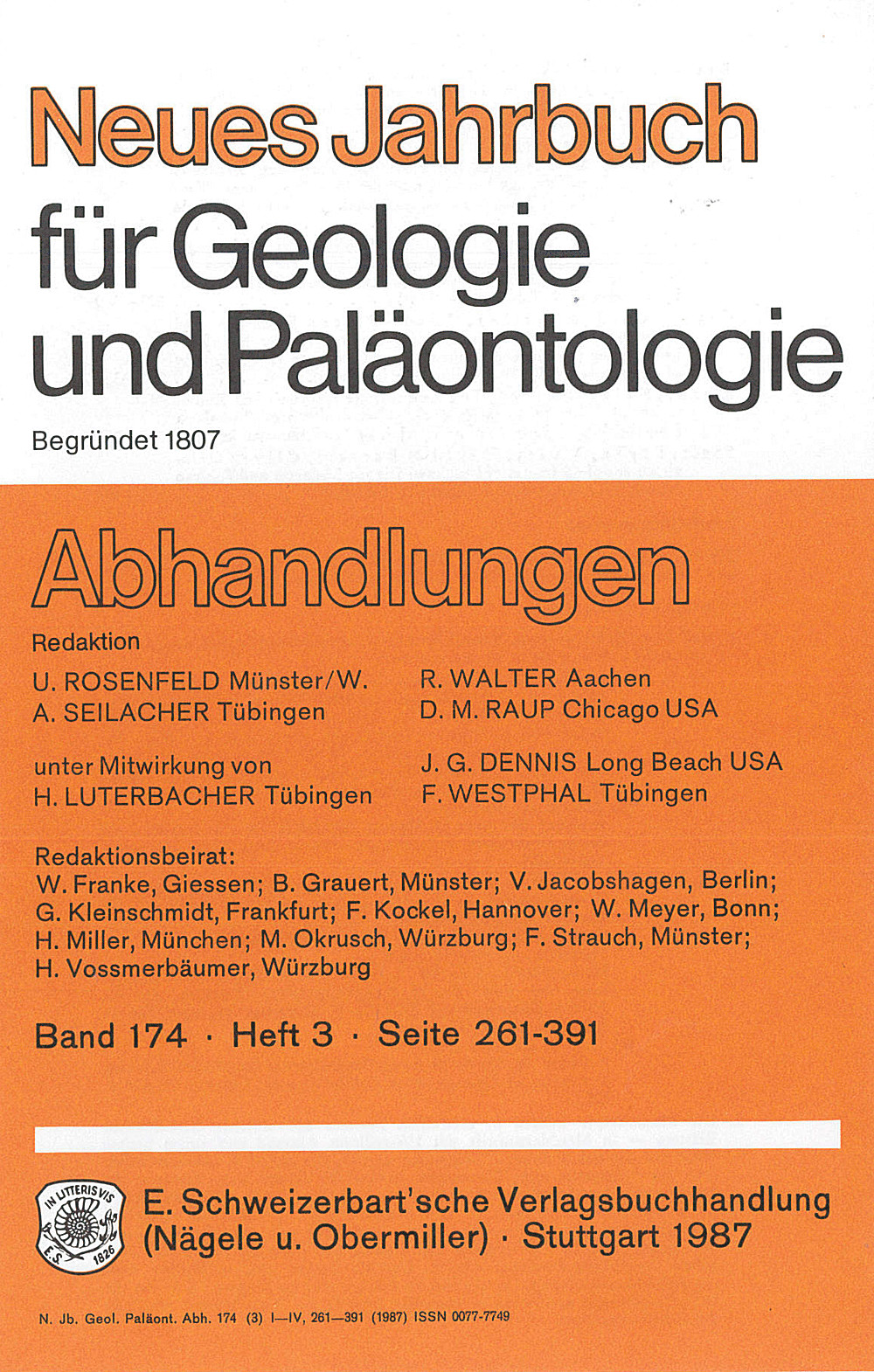 Cover image of: Neues Jahrbuch für Geologie und Paläontologie - Abhandlungen Band 174 Heft 3