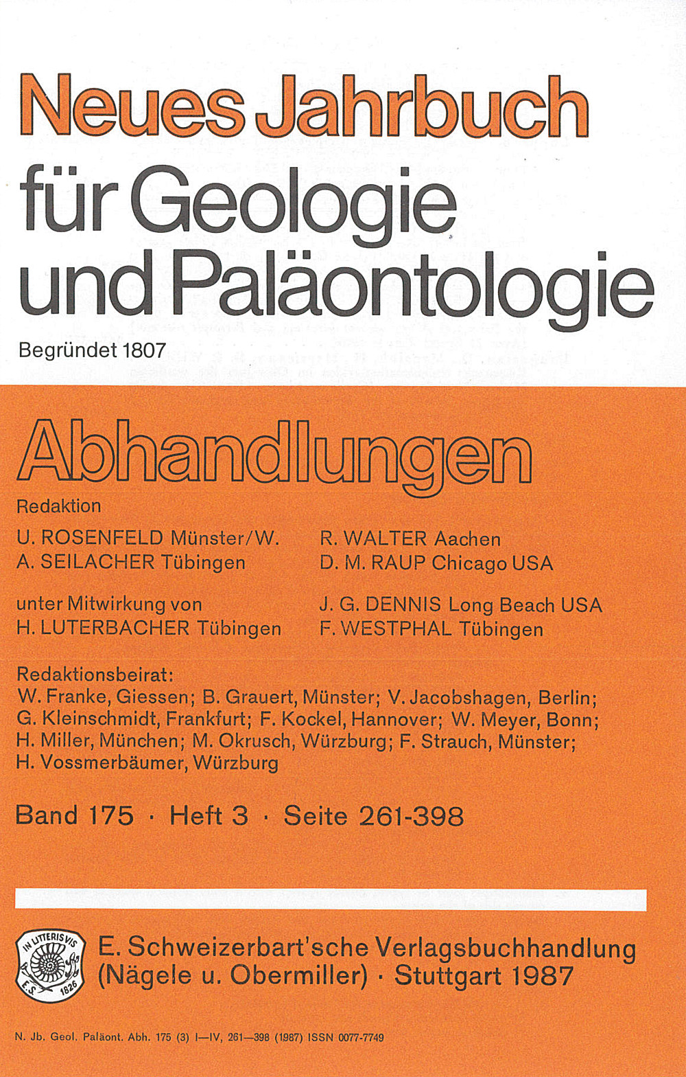 Image de couverture de: Neues Jahrbuch für Geologie und Paläontologie - Abhandlungen Band 175 Heft 3