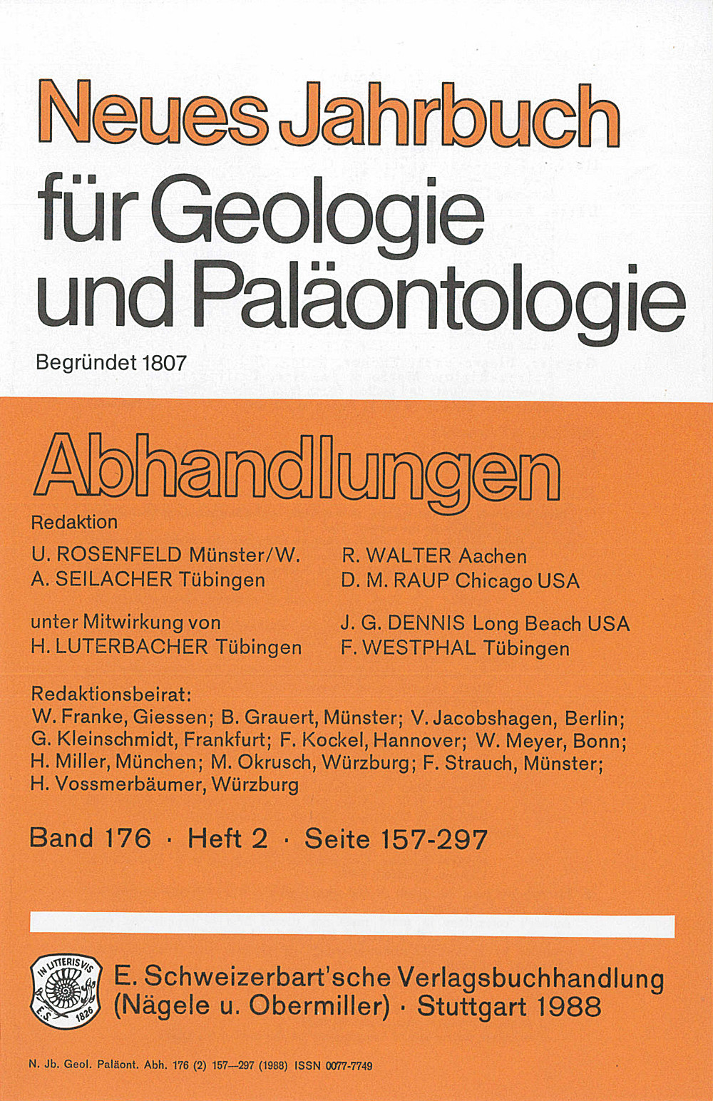 Image de couverture de: Neues Jahrbuch für Geologie und Paläontologie - Abhandlungen Band 176 Heft 2