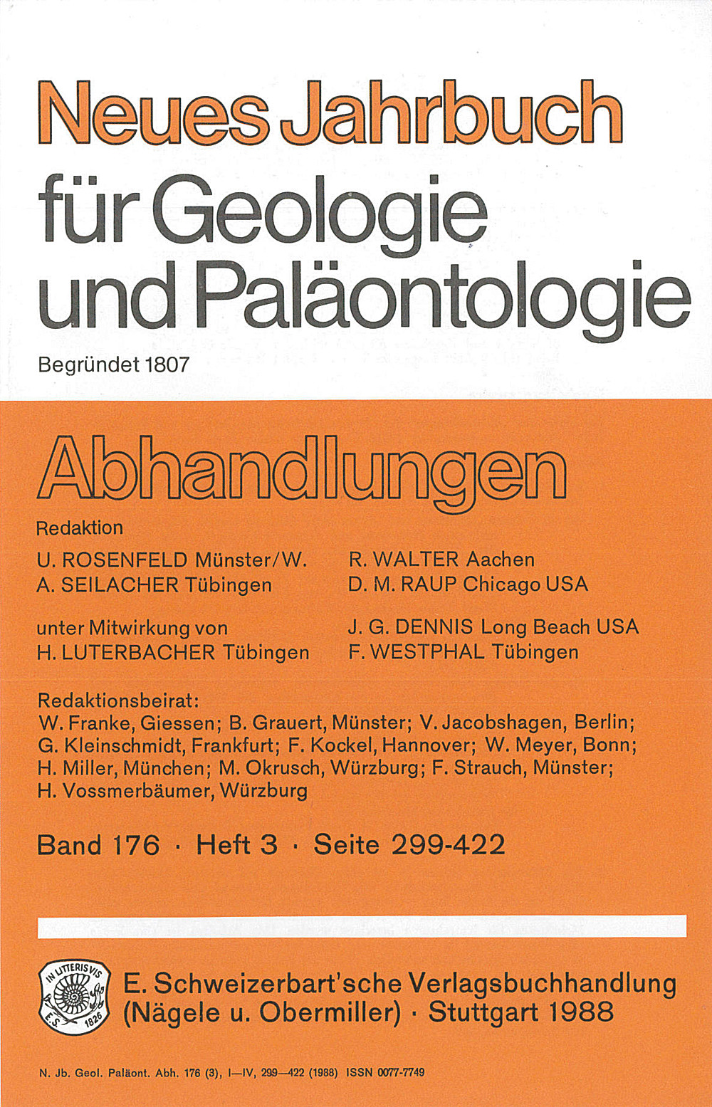 Image de couverture de: Neues Jahrbuch für Geologie und Paläontologie - Abhandlungen Band 176 Heft 3