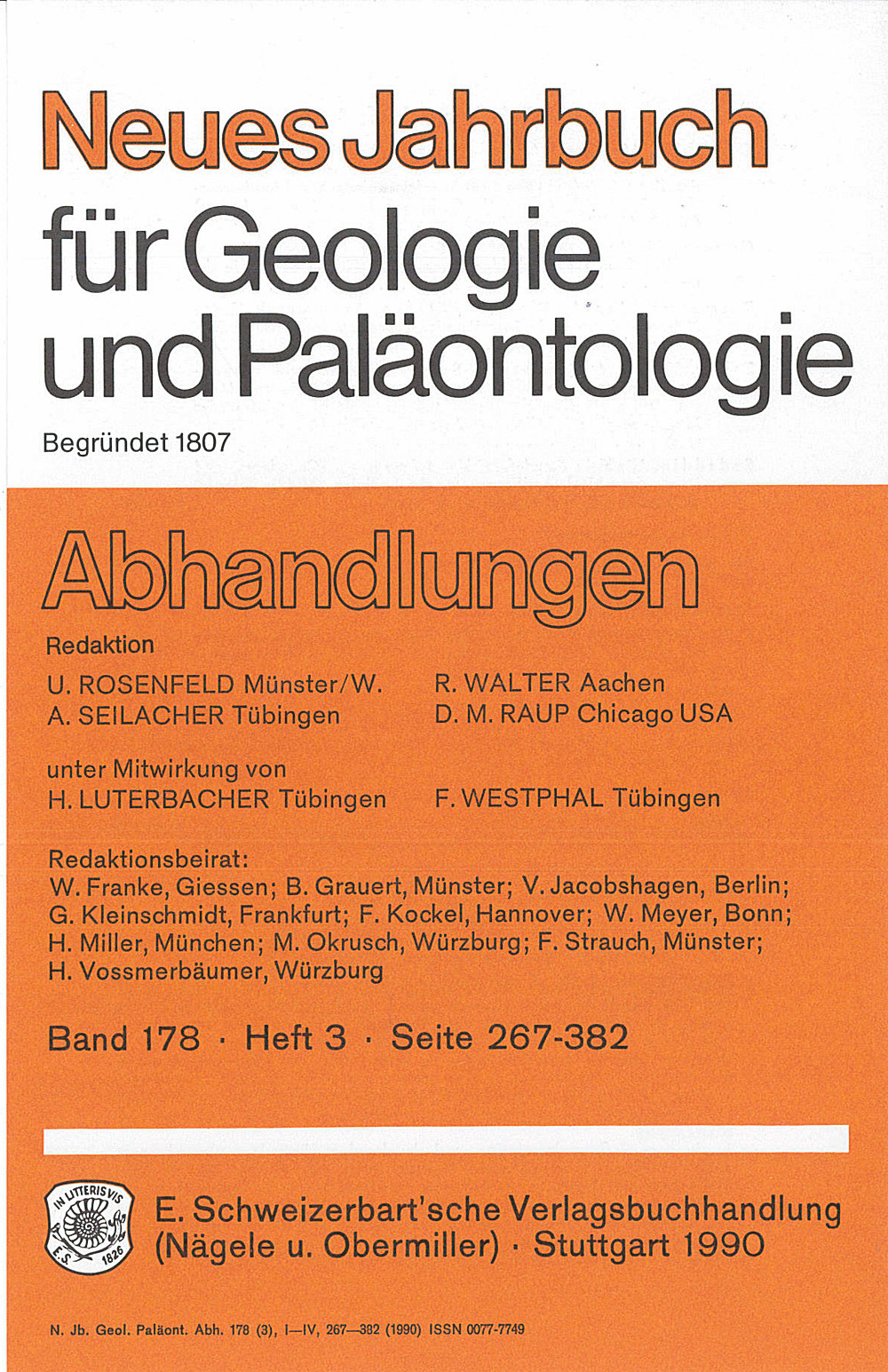 Cover image of: Neues Jahrbuch für Geologie und Paläontologie - Abhandlungen Band 178 Heft 3