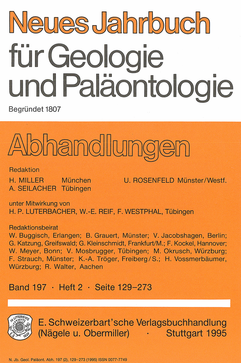 Cover image of: Neues Jahrbuch für Geologie und Paläontologie - Abhandlungen Band 197 Heft 2