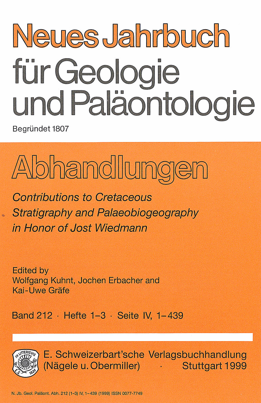 Umschlagbild des Buches: Contributions to Cretaceous Stratigraphy and
Palaeobiogeography