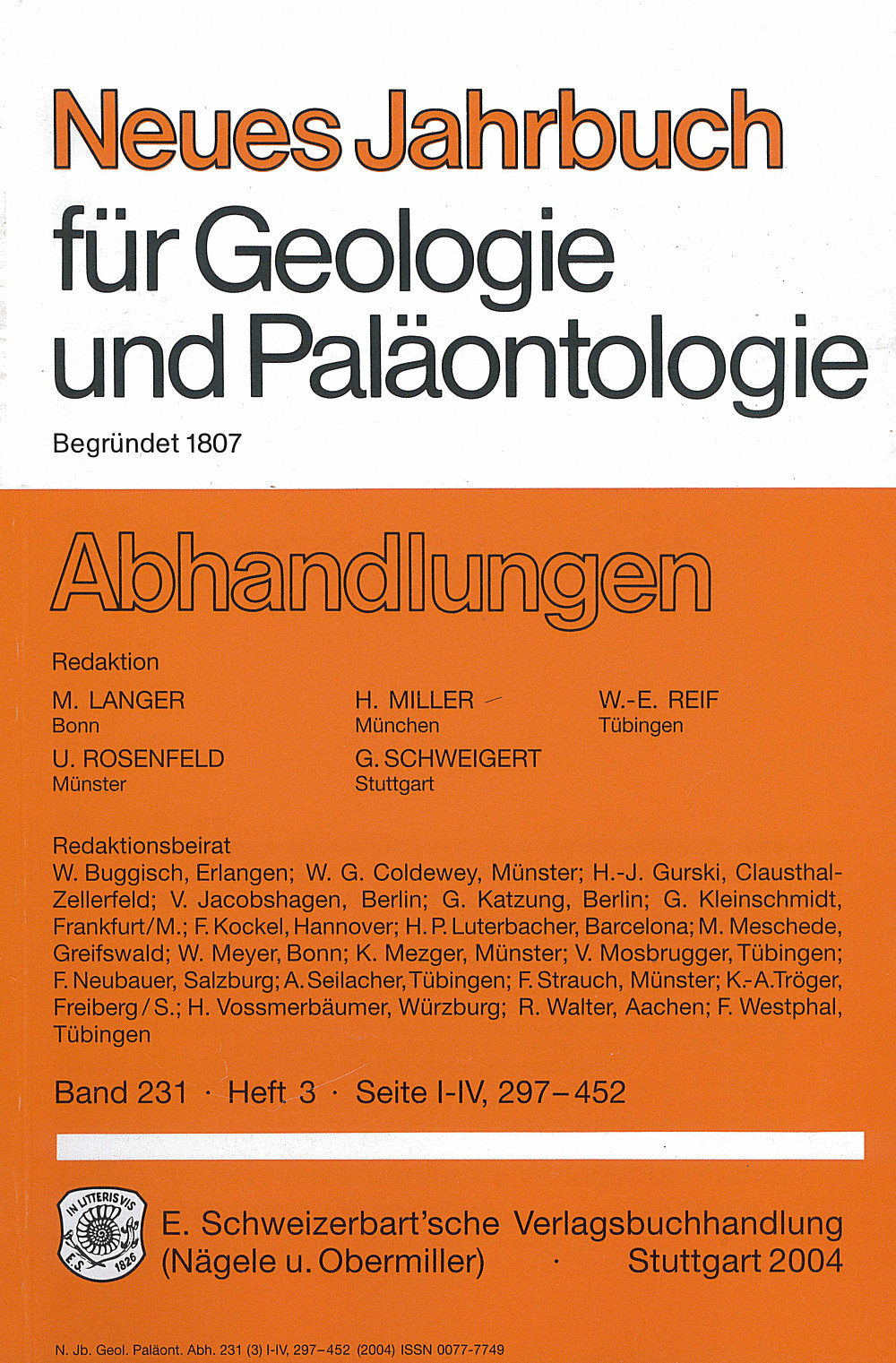 Image de couverture de: Neues Jahrbuch für Geologie und Paläontologie - Abhandlungen Band 231 Heft 3